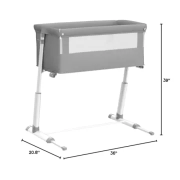 RONBEI Baby Bassinet – Adjustable Bedside Sleeper for Infants