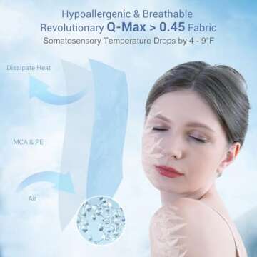 Elegear Cooling Pillow Cases for Hot Sleepers, Japanese Q-Max 0.45 Cooling Pillowcases, Both Sides[C...