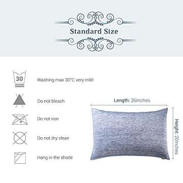 Elegear Cooling Pillow Cases for Hot Sleepers, Japanese Q-Max 0.45 Cooling Pillowcases, Both Sides[Cooling/Cotton], Breathable Soft Pillowcase for Hair and Skin, Set of 2-Blue (Standard (20" x 26"))