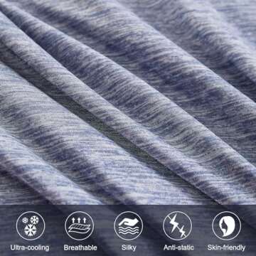 Elegear Cooling Pillow Cases for Hot Sleepers, Japanese Q-Max 0.45 Cooling Pillowcases, Both Sides[Cooling/Cotton], Breathable Soft Pillowcase for Hair and Skin, Set of 2-Blue (Standard (20" x 26"))