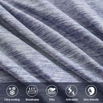 Elegear Cooling Pillow Cases for Hot Sleepers, Japanese Q-Max 0.45 Cooling Pillowcases, Both Sides[Cooling/Cotton], Breathable Soft Pillowcase for Hair and Skin, Set of 2-Blue (Standard (20" x 26"))