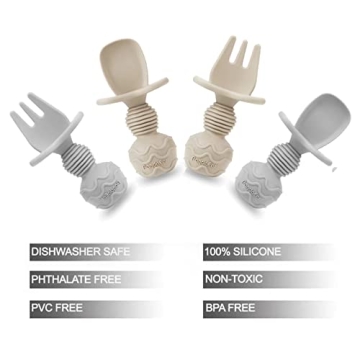 Silicone Baby Weaning Utensils for Self Feeding 6+ Months