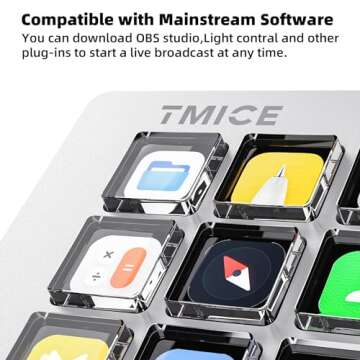 TMICE Stream Controller with 15 Customizable Keys for All Platforms