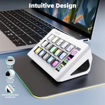 TMICE Stream Controller with 15 Customizable Keys for All Platforms