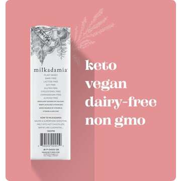 milkadamia Macadamia Milk - Unsweetened Vanilla - 32 Fl Oz (Pack of 6) - Lactose Free Milk, Vegan Shelf Stable Milk, Plant Based Non Dairy Milk, Organic Dairy Free Macadamia Nut Milk