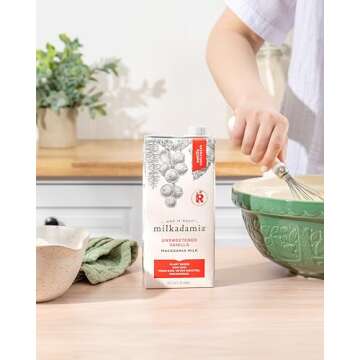 milkadamia Macadamia Milk - Unsweetened Vanilla - 32 Fl Oz (Pack of 6) - Lactose Free Milk, Vegan Shelf Stable Milk, Plant Based Non Dairy Milk, Organic Dairy Free Macadamia Nut Milk