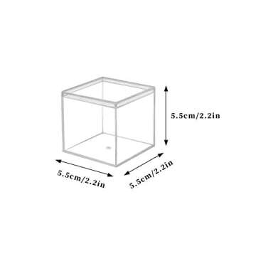 dedoot Clear Acrylic Boxes - 4 Pack Small Plastic Square Cube Storage
