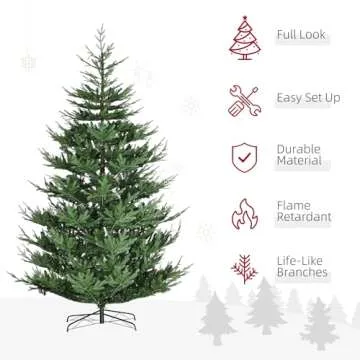 HOMCOM 9 Foot Artificial Christmas Tree for Stunning Holiday Decor