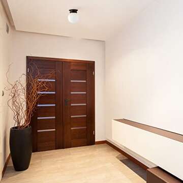 Design House 514521 Millbridge Traditional 1-Light Indoor Flush Mount Ceiling Light Dimmable Alabaster Glass for Bedroom Dining Room Kitchen, Oil Rubbed Bronze