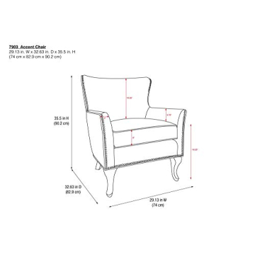Dorel Living Reva Accent Chair for Elegant Spaces