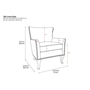 Dorel Living Reva Accent Chair for Elegant Spaces