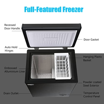 Compact Mini Freezer with Adjustable Temp Control