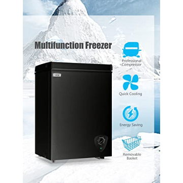Compact Mini Freezer with Adjustable Temp Control