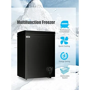 Compact Mini Freezer with Adjustable Temp Control