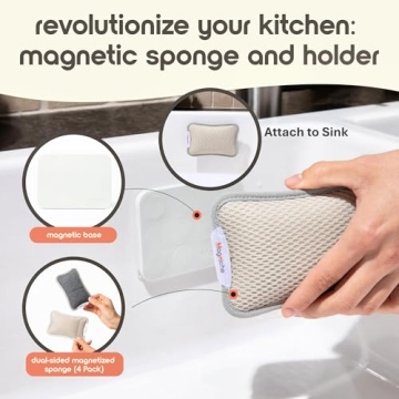 Magniche 3-in-1 Magnetic Dish Sponge System