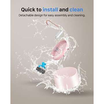 Cat Water Fountain Pink for Drinking: 67oz/2L Cat Fountain - Cute Pet Water Fountain for Cats Inside - Quiet Cat Drinking Fountain - Faucet Pet Fountain - Suitable for Kitty & Kitten - GIOTOHUN