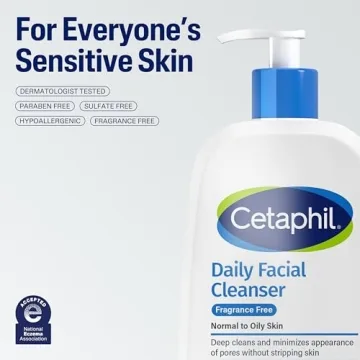 Cetaphil Daily Facial Cleanser Sensitive Oily Skin 16 Oz