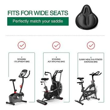 ANZOME Bike Seat Cushion, Wide Gel Bike Seat Cover, Bike Seat Cushion for Women Men Comfort - Fits f...