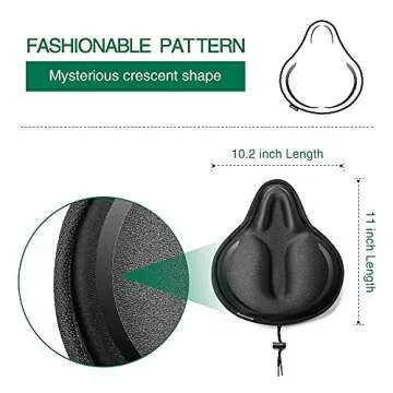 ANZOME Bike Seat Cushion, Wide Gel Bike Seat Cover, Bike Seat Cushion for Women Men Comfort - Fits for Cruiser, Spin, Exercise Bikes and Sunny Health & Fitness Air Bike(New)