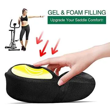 ANZOME Bike Seat Cushion, Wide Gel Bike Seat Cover, Bike Seat Cushion for Women Men Comfort - Fits for Cruiser, Spin, Exercise Bikes and Sunny Health & Fitness Air Bike(New)