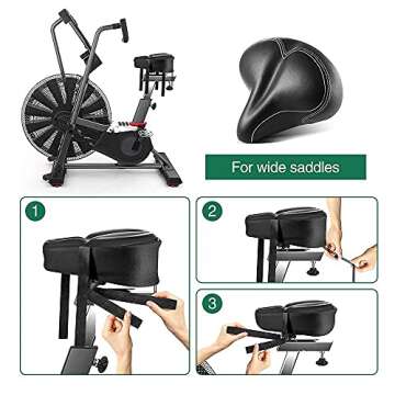 ANZOME Bike Seat Cushion, Wide Gel Bike Seat Cover, Bike Seat Cushion for Women Men Comfort - Fits for Cruiser, Spin, Exercise Bikes and Sunny Health & Fitness Air Bike(New)