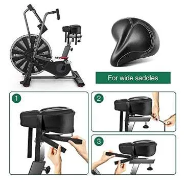 ANZOME Bike Seat Cushion, Wide Gel Bike Seat Cover, Bike Seat Cushion for Women Men Comfort - Fits for Cruiser, Spin, Exercise Bikes and Sunny Health & Fitness Air Bike(New)