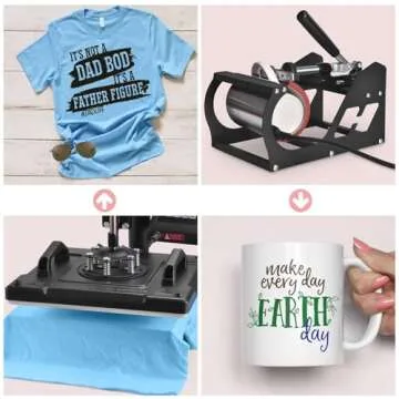 Seeutek Heat Press 5 in 1,12x15 inch Heat Press Machine 360-Degree Swing Away Digital T Shirt Pressing Machine Multifunction Heat Transfer Sublimation Combo for T Shirts Mugs Hat Plate Cap