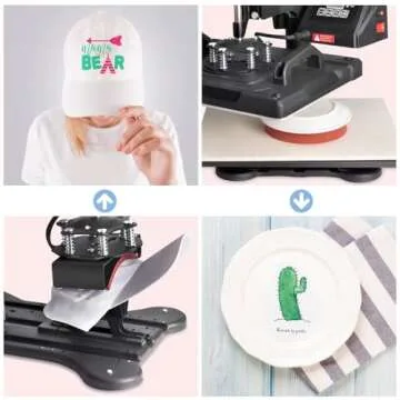 Seeutek Heat Press 5 in 1,12x15 inch Heat Press Machine 360-Degree Swing Away Digital T Shirt Pressing Machine Multifunction Heat Transfer Sublimation Combo for T Shirts Mugs Hat Plate Cap