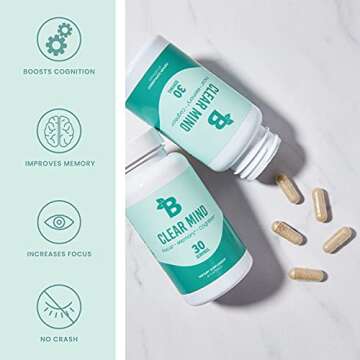 Bloom Nutrition Clear Mind Brain Booster Supplement Capsules