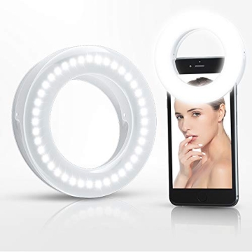 XINBAOHONG Selfie Ring Light Rechargeable Portable Clip-on Selfie Fill Light with 40 LED for Smart P...