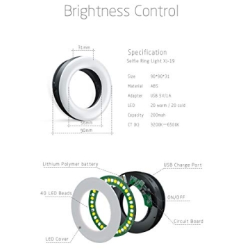 Portable XINBAOHONG Rechargeable Selfie Ring Light