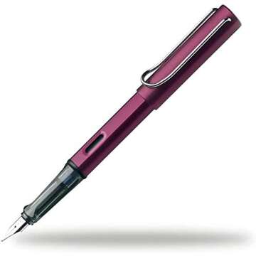 LAMY AL-Star Fountain Pen (29F) Black Purple + 5 Black Ink Cartridges