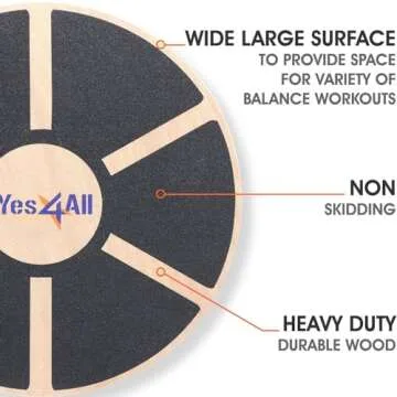 Yes4All Versatile Wooden Wobble Balance Trainer Board with 360 Degree Rotation, Balance Board for Standing Desk, Core Training, Exercise Balance Stability Trainer 15.75 inch