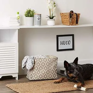 Bone Dry Medium Paw Print Pet Storage Bin for Toys