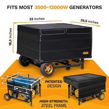 IGAN Generator Covers While Running for most 3500w-12000w Generators - Ultra Heavy Duty Generator Co...