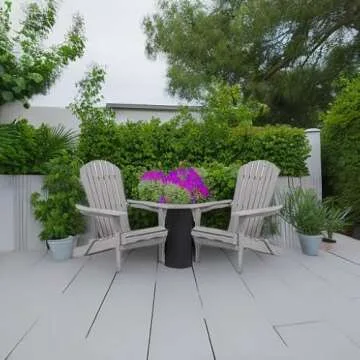 Outdoor Wooden Folding Adirondack Chair Set of 2 with Pre-Assembled BackRest, Wood Patio Chair for Garden Backyard Porch Pool Deck Firepit