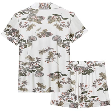 Joyaria Womens Soft Button Down/Up/Front Top Pajama/Pj Set Sleepwear Loungewear(Floral,Large)
