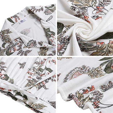 Joyaria Womens Soft Button Down/Up/Front Top Pajama/Pj Set Sleepwear Loungewear(Floral,Large)