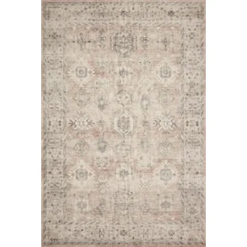 Loloi II Hathaway Collection HTH-03 Java / Multi 5'-0" x 7'-6", .25" Thick, Area Rug, Soft, Durable, Printed, Modern, Low Pile, Non-Shedding, Easy Clean, Living Room Rug