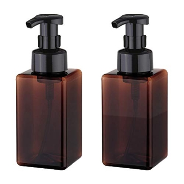 UUJOLY Foaming Soap Dispenser - 2 Pack Refillable Pump 15oz Amber Bottle