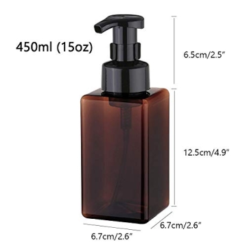 UUJOLY 15oz Foaming Soap Dispenser, Refillable Pump Bottle