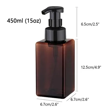 UUJOLY 15oz Foaming Soap Dispenser, Refillable Pump Bottle