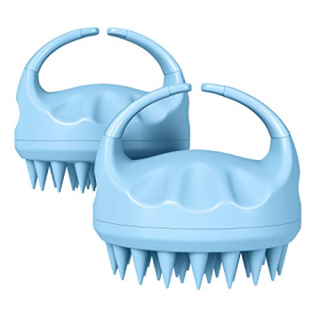 Flathead Products Hair Scalp Massager and Shampoo Brush - 2-Pack Silicone Scalp Scrubber for Shower ...