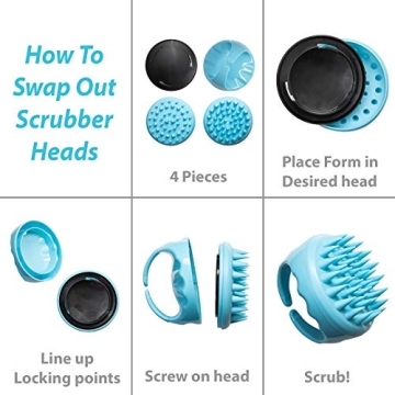 Flathead Hair Scalp Massager - 2-Pack Silicone Brush