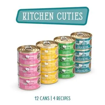Weruva Cats in The Kitchen, Kitchen Cuties Variety Pack, Wet Cat Food, 3.2oz Can (Pack of 12)