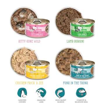 Weruva Cats in The Kitchen, Kitchen Cuties Variety Pack, Wet Cat Food, 3.2oz Can (Pack of 12)