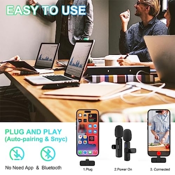 JUDKIOM Wireless Lavalier Mics for iPhone - 2 Pack