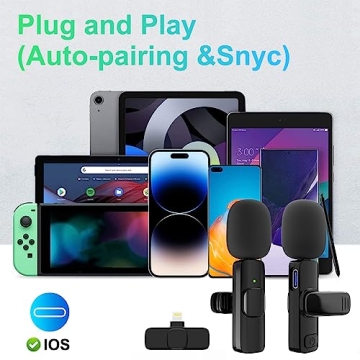 JUDKIOM Wireless Lavalier Mics for iPhone - 2 Pack