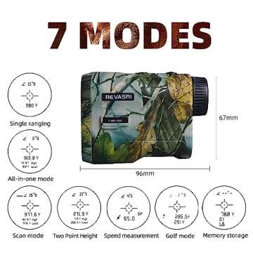 REVASRI Hunting Laser Rangefinder with Rechargeable Battery 1000 Yards Hunting Range Finder with Tar...