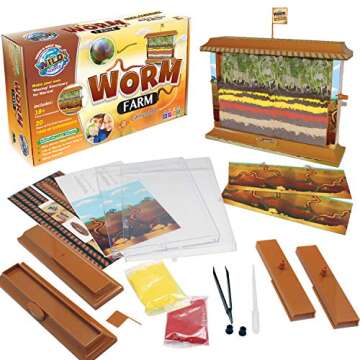 WILD! Science - WS27 Worm Farm - Ages 6+ - In Home Learning Science Kit - Easy Assembly - Worm Farm,...